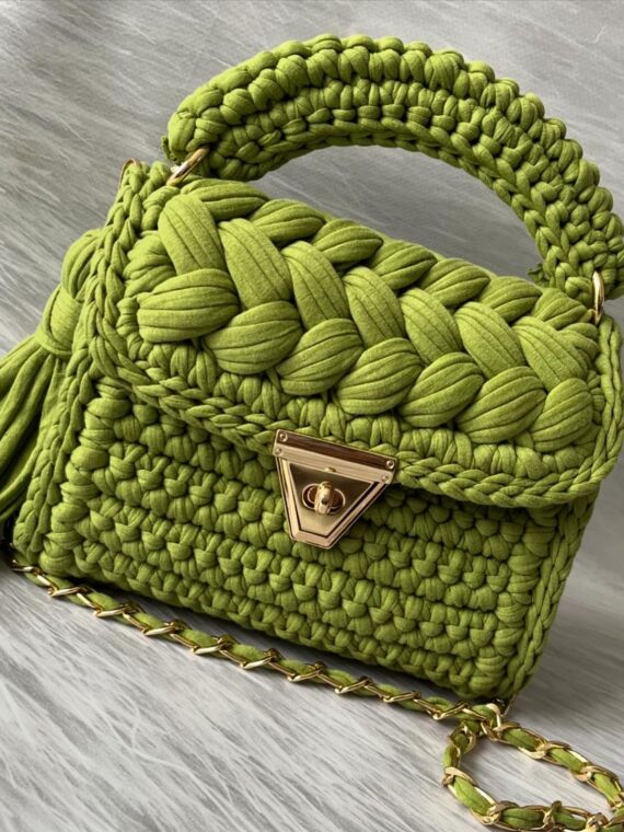 Women s Stylish Hand Knitted Yarn Crochet Bag Handmade Crossbody Sling Bag Party Handbags Purses Clutches for women special Light Green 8traction